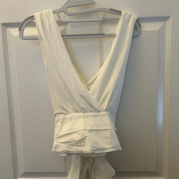 Sunday in Brooklyn Wrap-Front Blouse white S - Picture 2 of 7